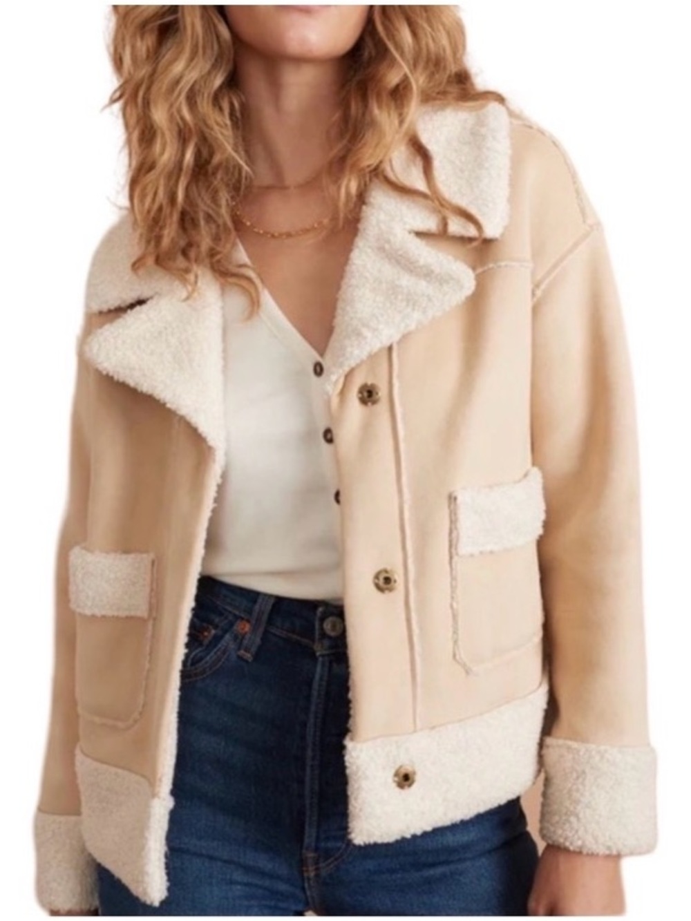 Marine Layer Quebec Faux Suede Sherpa Coat